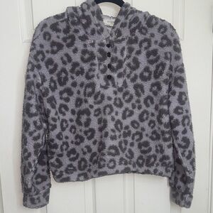 Cozy Gray Leopard Print Sweater